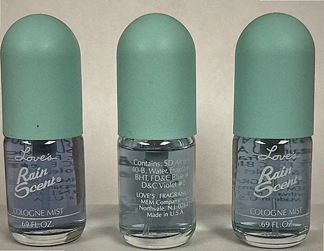 3 Bottles Love’s by MEM Rain Scent Cologne Mist 0.69 fl oz 90s