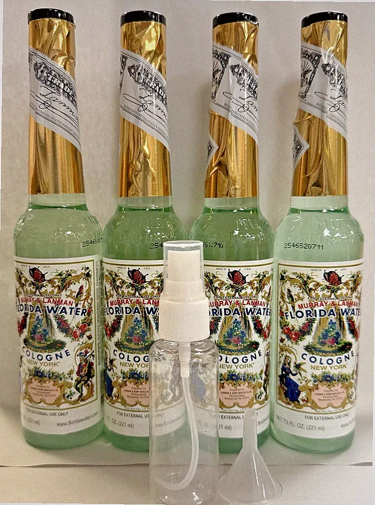 4-Murray & Lanman Florida Water Eau De Cologne 7.5 Oz - free travel spray