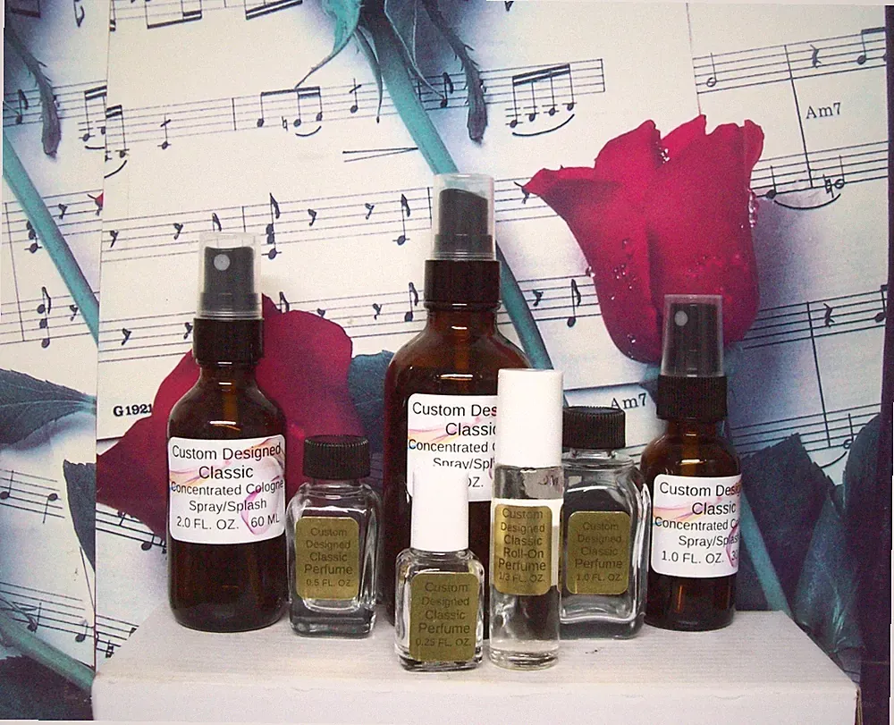 Custom Designed Classic Dazzling Silver Perfume, Cologne. Select Option.