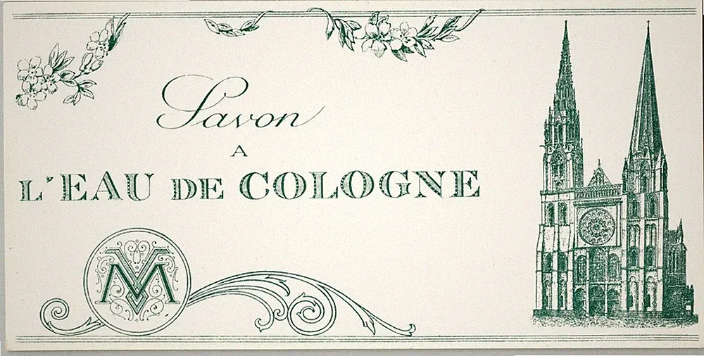 French Perfume c1910's Original Label L'eau de Cologne - Chartres Cathedral